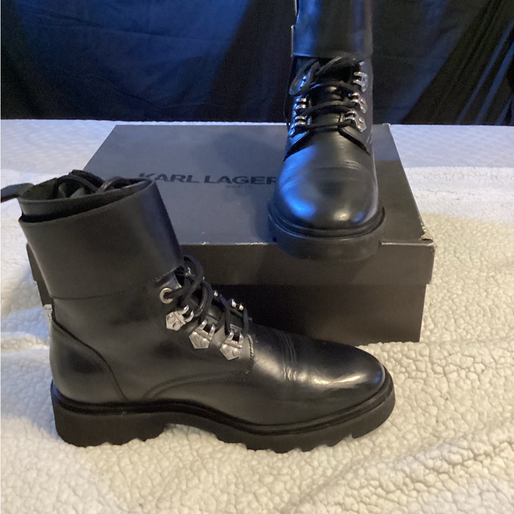 Karl Lagerfeld Paris Double Buckle Boot - Picture 3 of 8